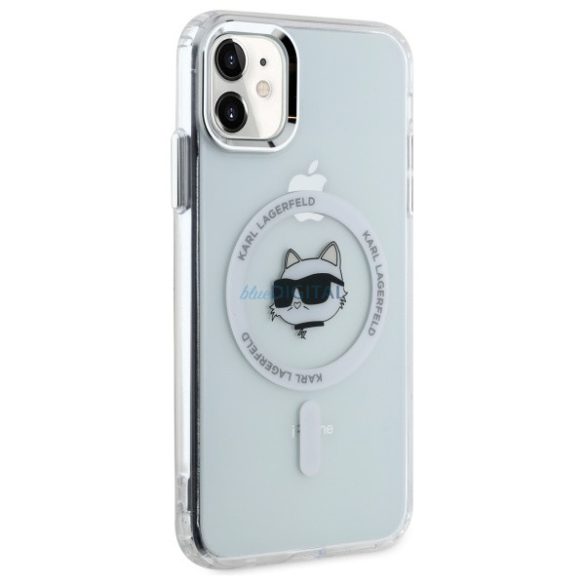 Karl Lagerfeld KLHMN61HLSCHH IML Metal Choupette Head MagSafe-kompatibilis keménytok iPhone 11 - fehér