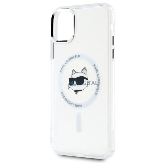 Karl Lagerfeld KLHMN61HLSCHH IML Metal Choupette Head MagSafe-kompatibilis keménytok iPhone 11 - fehér