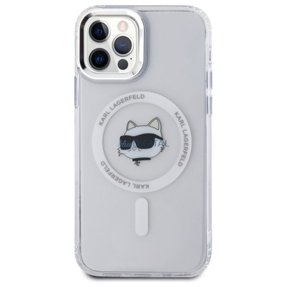 Karl Lagerfeld KLHMP12MHLSCHH IML Metal Choupette Head MagSafe-kompatibilis keménytok iPhone 12/12 Pro - fehér