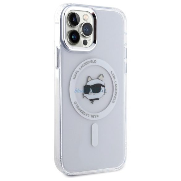 Karl Lagerfeld KLHMP12MHLSCHH IML Metal Choupette Head MagSafe-kompatibilis keménytok iPhone 12/12 Pro - fehér