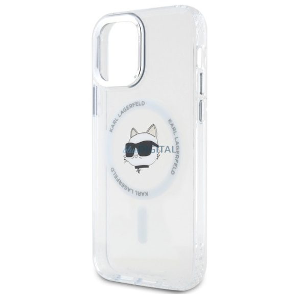 Karl Lagerfeld KLHMP12MHLSCHH IML Metal Choupette Head MagSafe-kompatibilis keménytok iPhone 12/12 Pro - fehér