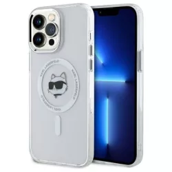   Karl Lagerfeld KLHMP13XHLSCHH IML Metal Choupette Head MagSafe-kompatibilis keménytok iPhone 13 Pro Max - fehér
