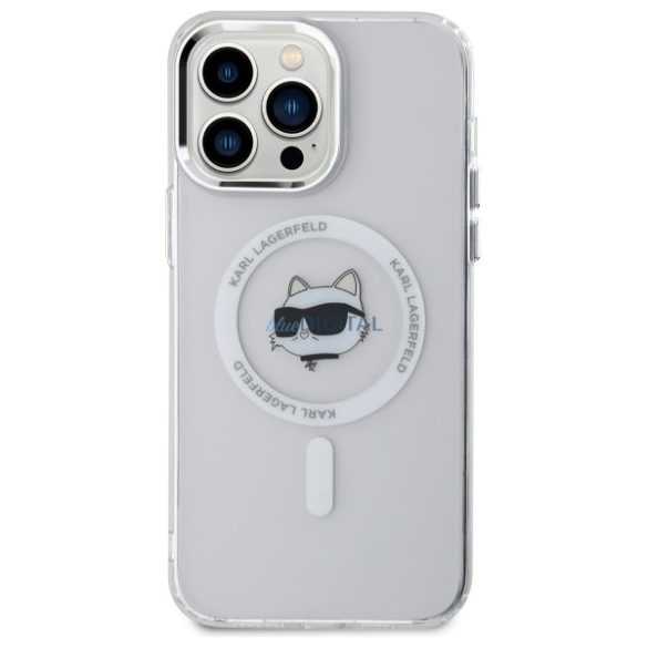 Karl Lagerfeld KLHMP14XHLSCHH IML Metal Choupette Head MagSafe-kompatibilis keménytok iPhone 14 Pro Max - fehér