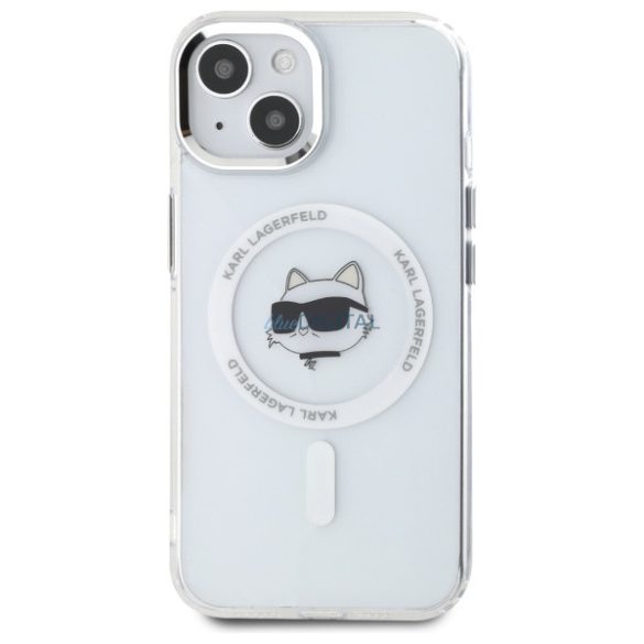 Karl Lagerfeld KLHMP15SHLSCHH IML Metal Choupette Head MagSafe-kompatibilis keménytok iPhone 15 - fehér