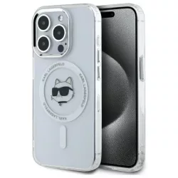   Karl Lagerfeld KLHMP15LHLSCHH IML Metal Choupette Head MagSafe-kompatibilis keménytok iPhone 15 Pro - fehér