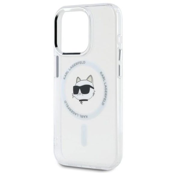 Karl Lagerfeld KLHMP15LHLSCHH IML Metal Choupette Head MagSafe-kompatibilis keménytok iPhone 15 Pro - fehér