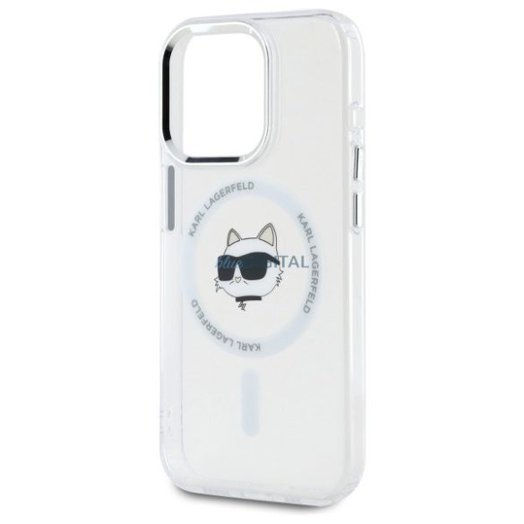 Karl Lagerfeld KLHMP15XHLSCHH IML Metal Choupette Head MagSafe-kompatibilis keménytok iPhone 15 Pro Max - fehér