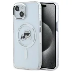   Karl Lagerfeld KLHMP14SHLSKCH IML Metal Karl&Choupette Head MagSafe-kompatibilis keménytok iPhone 14 - fehér
