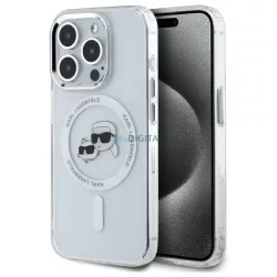   Karl Lagerfeld KLHMP15LHLSKCH IML Metal Karl&Choupette Head MagSafe-kompatibilis keménytok iPhone 15 Pro - fehér