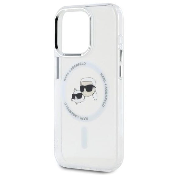 Karl Lagerfeld KLHMP15LHLSKCH IML Metal Karl&Choupette Head MagSafe-kompatibilis keménytok iPhone 15 Pro - fehér