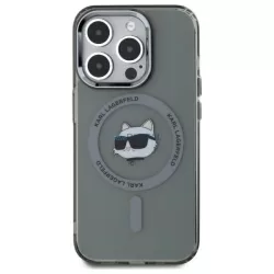   Karl Lagerfeld KLHMP15XHLSCHK IML Metal Choupette Head MagSafe-kompatibilis keménytok iPhone 15 Pro Max - szürke átlátszó