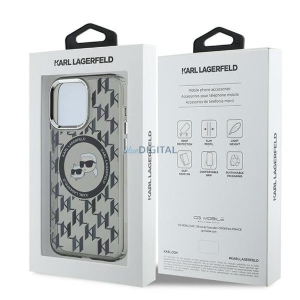 Karl Lagerfeld KLHMP15LHMCKMHK IML Monogram Karl&Choupette Head MagSafe tok iPhone 15 Pro - fekete