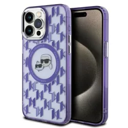   Karl Lagerfeld KLHMP15LHMCKMHU IML Monogram Karl&Choupette Head MagSafe tok iPhone 15 Pro - lila