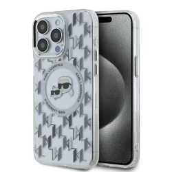   Karl Lagerfeld KLHMP15LHMCKMHT IML Monogram Karl&Choupette Head MagSafe tok iPhone 15 Pro - átlátszó