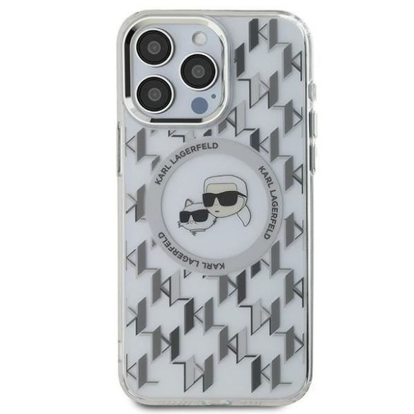 Karl Lagerfeld KLHMP15LHMCKMHT IML Monogram Karl&Choupette Head MagSafe tok iPhone 15 Pro - átlátszó