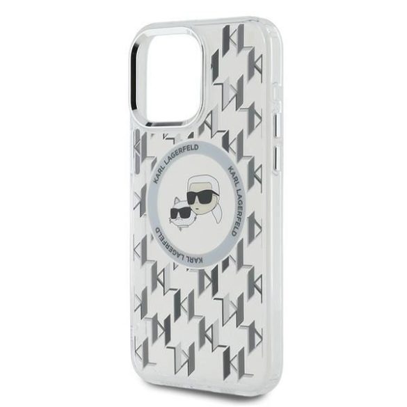 Karl Lagerfeld KLHMP15LHMCKMHT IML Monogram Karl&Choupette Head MagSafe tok iPhone 15 Pro - átlátszó