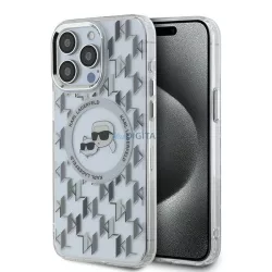   Karl Lagerfeld KLHMP15XHMCKMHT IML Monogram Karl&Choupette Head MagSafe tok iPhone 15 Pro Max - átlátszó