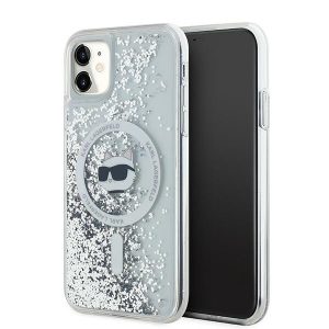 Karl Lagerfeld KLHMN61LGCHSGH Liquid Glitter Choupette Head MagSafe-kompatibilis tok iPhone 11  - átlátszó