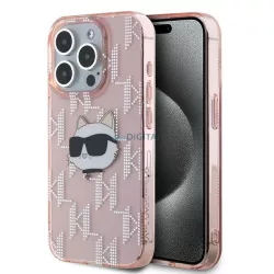   Karl Lagerfeld KLHCP15XHKLPCHP IML Choupette Head & Monogram tok iPhone 15 Pro Max - rózsaszín