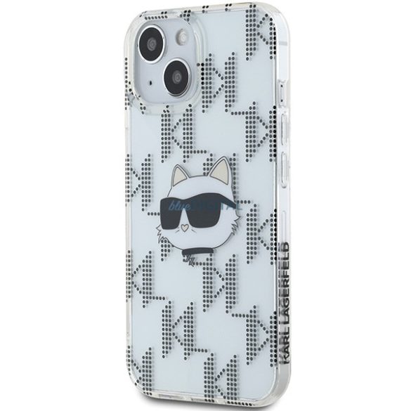 Karl Lagerfeld KLHCP15SHKLPCHT IML Choupette fej és monogram tok iPhone 15 / 14 / 13 - átlátszó