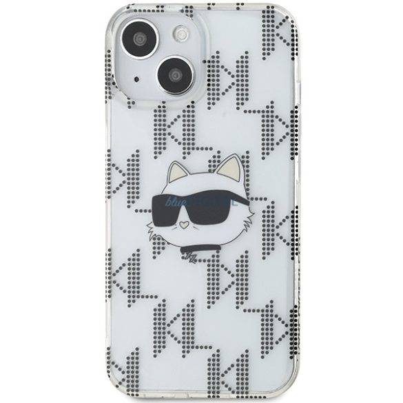 Karl Lagerfeld KLHCP15SHKLPCHT IML Choupette fej és monogram tok iPhone 15 / 14 / 13 - átlátszó