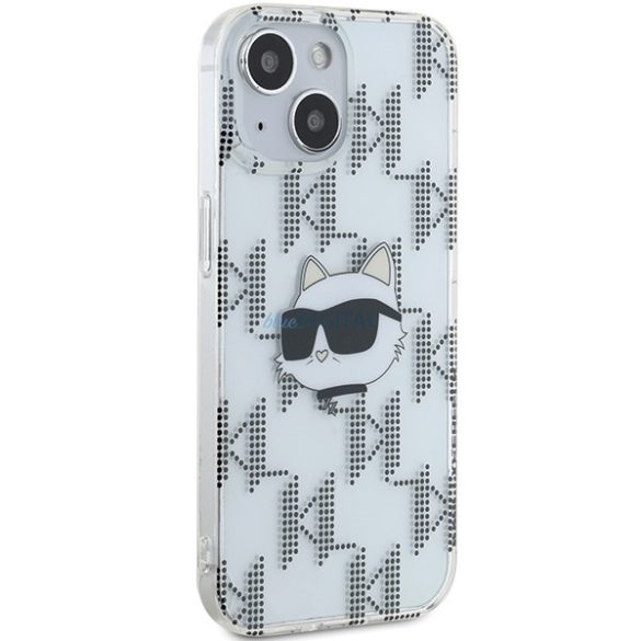 Karl Lagerfeld KLHCP15SHKLPCHT IML Choupette fej és monogram tok iPhone 15 / 14 / 13 - átlátszó