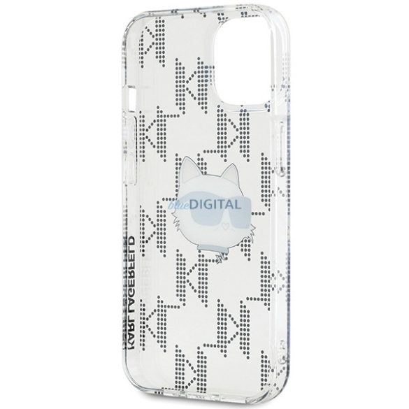 Karl Lagerfeld KLHCP15SHKLPCHT IML Choupette fej és monogram tok iPhone 15 / 14 / 13 - átlátszó