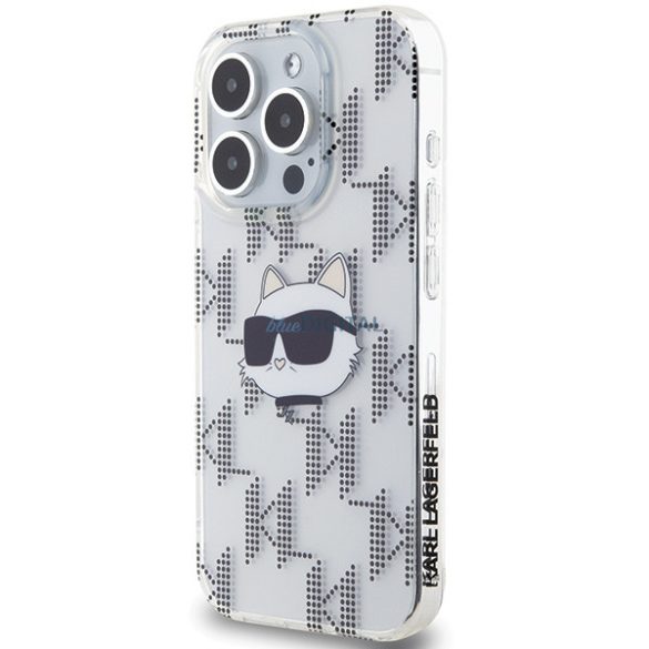 Karl Lagerfeld KLHCP15LHKLPCHT IML Choupette Head & Monogram tok iPhone 15 Pro - átlátszó