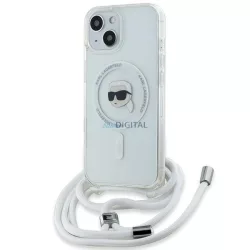   Karl Lagerfeld KLHMP15SHCKHNT Crossbody IML Karl Head MagSafe-kompatibilis tok iPhone 15 - átlátszó