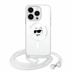   Karl Lagerfeld KLHMP13XHCCHNT IML Choupette Head & Cord MagSafe-kompatibilis tok iPhone 13 Pro Max - átlátszó
