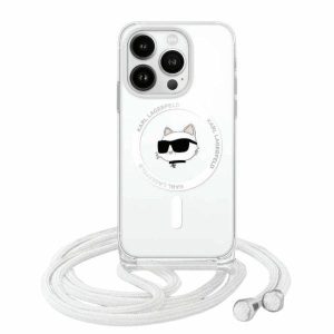 Karl Lagerfeld KLHMP14LHCCHNT IML Choupette Head & Cord MagSafe-kompatibilis tok iPhone 14 Pro - átlátszó