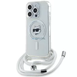   Karl Lagerfeld KLHMP14XHCCHNT IML Choupette Head & Cord MagSafe-kompatibilis tok iPhone 14 Pro Max - átlátszó