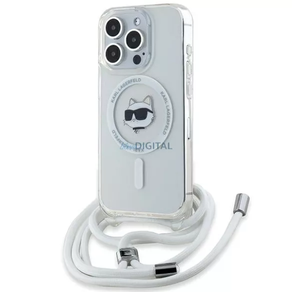 Karl Lagerfeld KLHMP14XHCCHNT IML Choupette Head & Cord MagSafe-kompatibilis tok iPhone 14 Pro Max - átlátszó