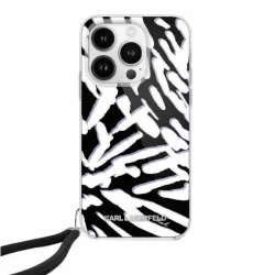   Karl Lagerfeld KLHCP15LHZBPKCCK IML Zebra Pattern & Cord tok iPhone 15 Pro - fekete