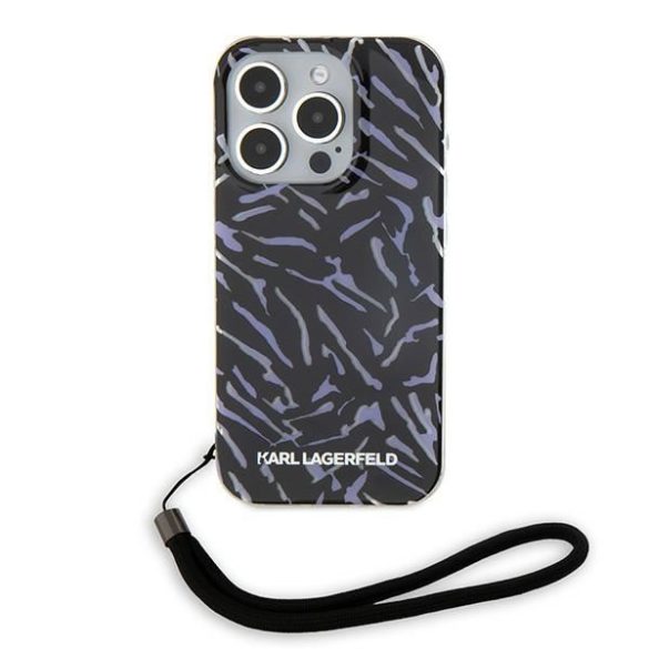 Karl Lagerfeld KLHCP15XHZBPKCCU Zebra With Cord tok iPhone 15 Pro Max - lila