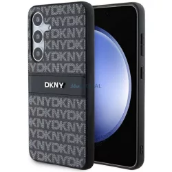  DKNY DKHCS24SPRTHSLK Leather Mono Stripe & Metal Logo tok Samsung Galaxy S24 - fekete