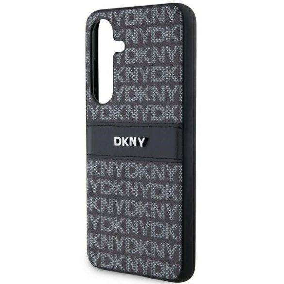 DKNY DKHCS24MPRTHSLK Leather Mono Stripe & Metal Logo tok Samsung Galaxy S24 Plus - fekete