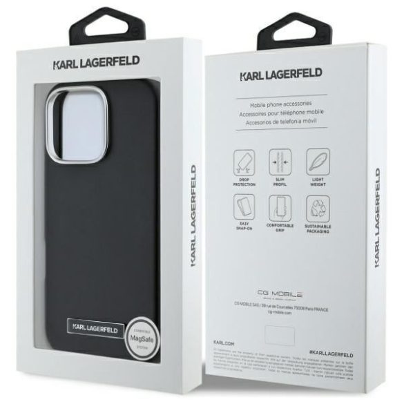 Karl Lagerfeld KLHMP16LPGMSRPK FW Metal Plate MagSafe keménytok iPhone 16 Pro - fekete