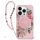 Guess GUHMP16SHFWBRCESP IML Flowers With Pearl Strap MagSafe keménytok iPhone 16 - rózsaszín