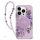 Guess GUHMP16SHFWBRCESU IML Flowers With Pearl Strap MagSafe keménytok iPhone 16 - lila