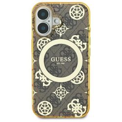   Guess GUHMP16LH4PYEEW IML Peony On 4G Background MagSafe keménytok iPhone 16 Pro - barna