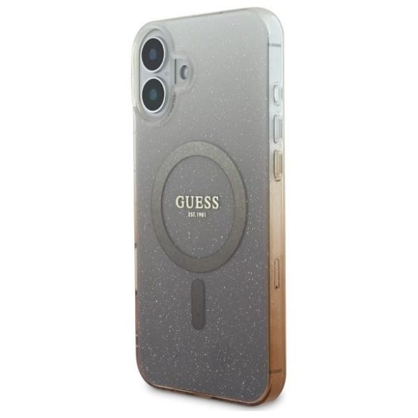 Guess GUHMP16SHGRCELW IML Glitter Gradient MagSafe keménytok iPhone 16 - barna