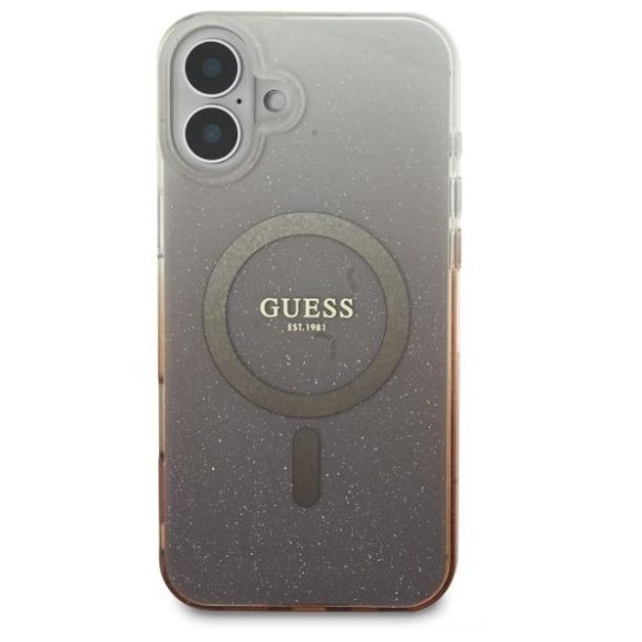 Guess GUHMP16SHGRCELW IML Glitter Gradient MagSafe keménytok iPhone 16 - barna