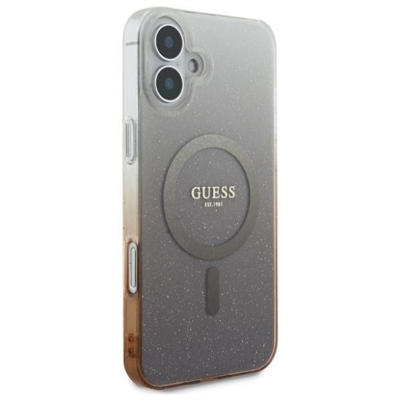 Guess GUHMP16SHGRCELW IML Glitter Gradient MagSafe keménytok iPhone 16 - barna