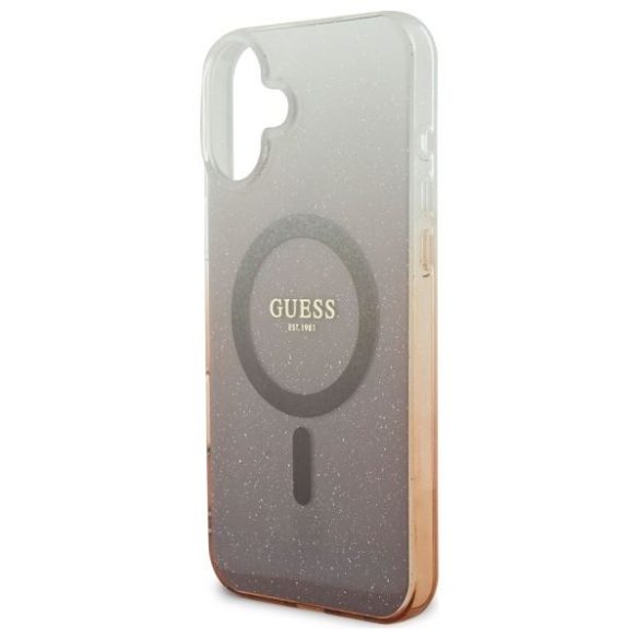 Guess GUHMP16SHGRCELW IML Glitter Gradient MagSafe keménytok iPhone 16 - barna