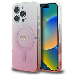   Guess GUHMP16LHGRCELP IML Glitter Gradient MagSafe keménytok iPhone 16 Pro - rózsaszín