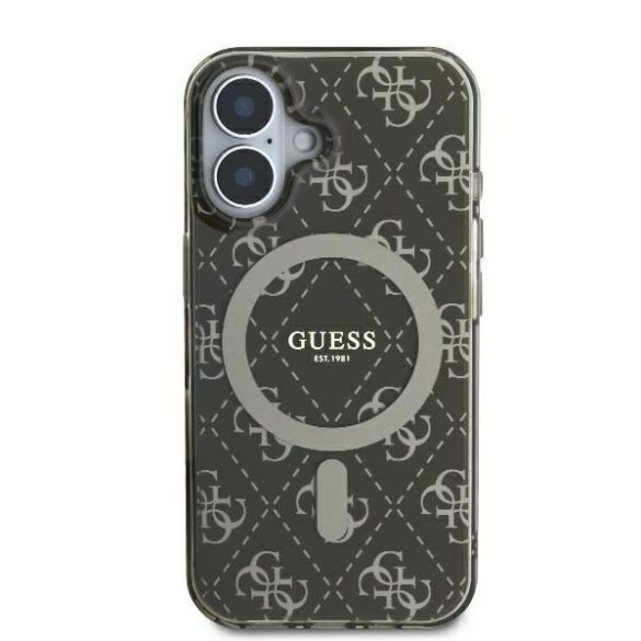 Guess GUHMP16SH4DTEW IML 4G Background MagSafe keménytok iPhone 16 - barna