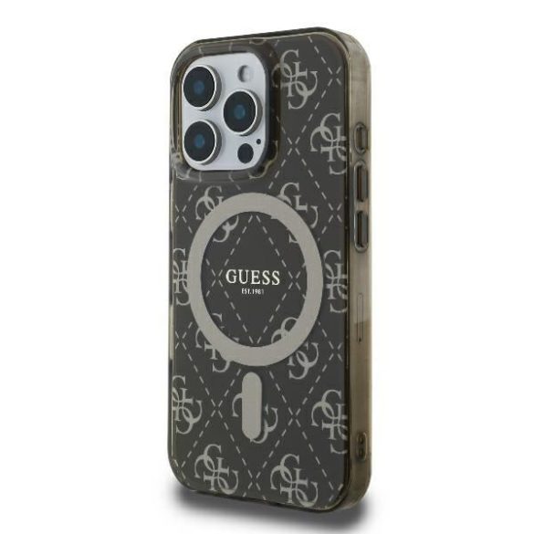 Guess GUHMP16LH4DTEW IML 4G Background MagSafe keménytok iPhone 16 Pro - barna