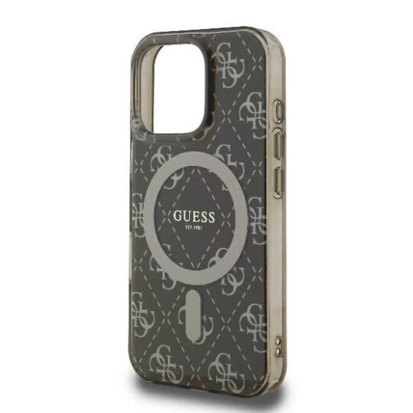 Guess GUHMP16LH4DTEW IML 4G Background MagSafe keménytok iPhone 16 Pro - barna