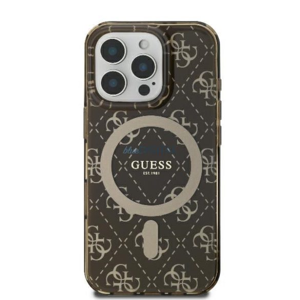 Guess GUHMP16XH4DTEW IML 4G Background MagSafe keménytok iPhone 16 Pro Max - barna